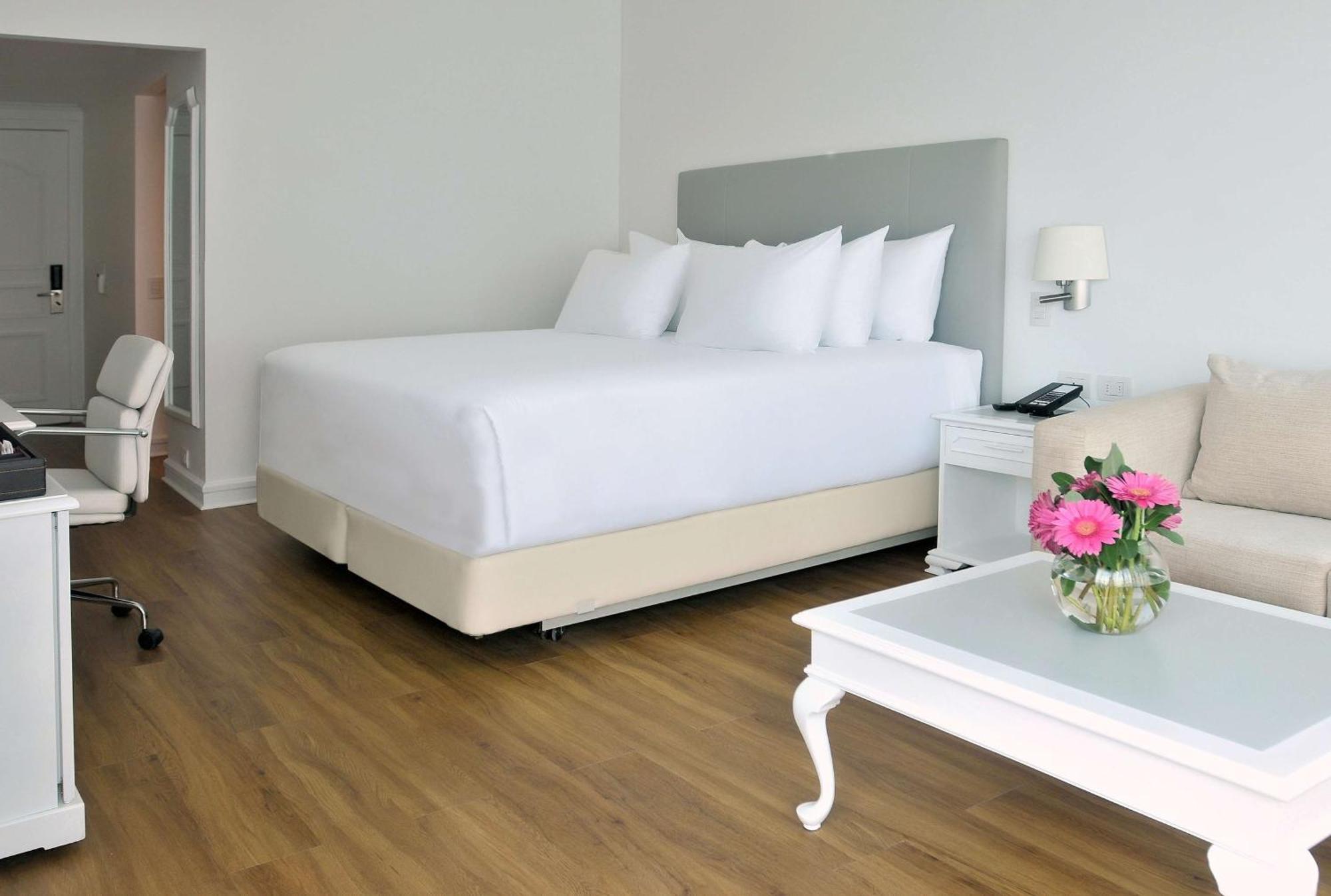 โรงแรม เอ็นเอช คอลเลคชัน พลาซา ซานเทียโก ซานติอาโก ภายนอก รูปภาพ A room at the hotel